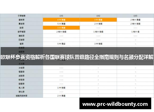 欧联杯参赛资格解析各国联赛球队晋级路径全指南规则与名额分配详解
